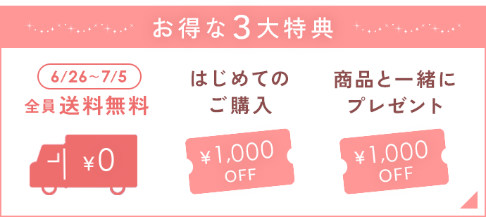 お得な3大特典 送料無料