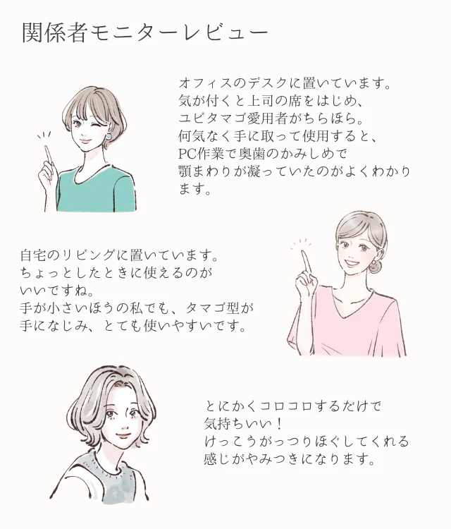 美容整体サロン開発 筋肉のコリをほぐして フェイスラインすっきりへ たまご型美顔ローラー ユビタマゴ４