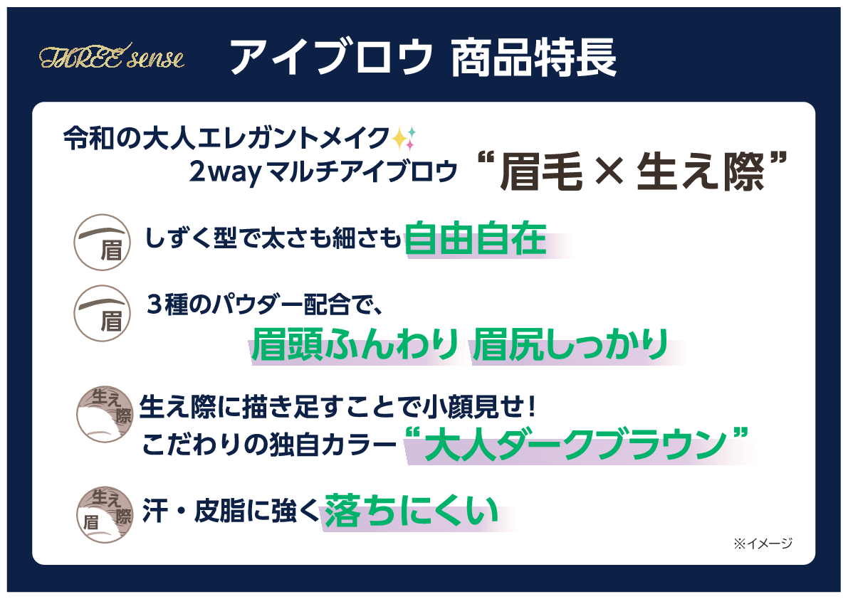 スリーセンス 眉毛はもちろん 髪の生え際にも使える マルチなペンシルタイプ パーフェクト マルチアイブロウ ３本セット