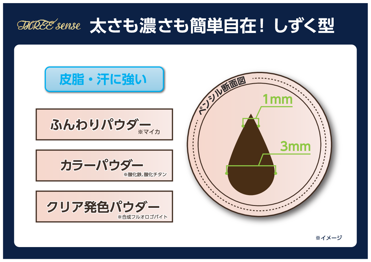 スリーセンス 眉毛はもちろん 髪の生え際にも使える マルチなペンシルタイプ パーフェクト マルチアイブロウ ３本セット