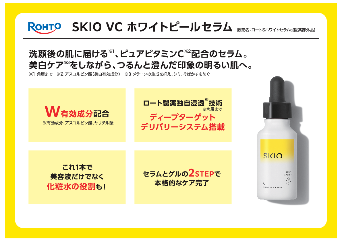 ＳＫＩＯ ロート製薬の薬用美白ケア つるりと潤い肌へ導く ＶＣホワイトピールセラム （ロートＳホワイト 　セラムａ） ２本セット