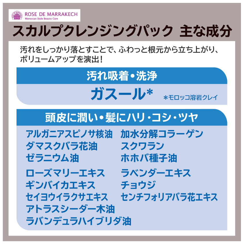 ローズ・ド・マラケシュ 頭皮の汚れすっきり！ 潤いを与える頭皮用スペシャルケア スカルプ クレンジング パック ２個セット